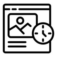 Modern web page icon with clock vector