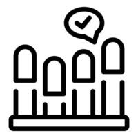 Checkmark speech bubble over fence icon vector