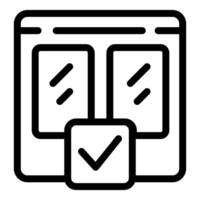 Flat line interface icon web browser verification vector