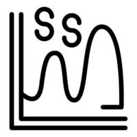 Simple line graph icon illustration vector
