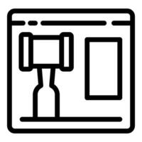 Line art icon of a microphone on a stand for web and print employment vector