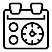 Time management icon calendar with clock vector