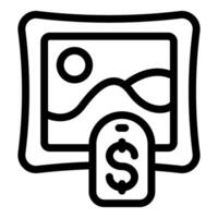 Icon of photo pricing tag vector