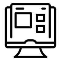 Graphic design icon of a desktop with layout elements vector