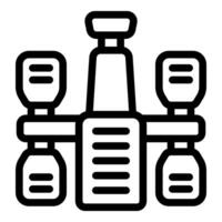 Black and white line art of a satellite icon, simple and clear for design use vector