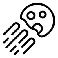 Black and white ghost emoji illustration vector