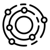 Simplified black and white linear design of a futuristic technology symbol vector
