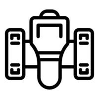 Black and white line art of a satellite icon, suitable for various design uses vector