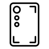 Simple line art illustration of a modern smartphone icon, isolated on white background vector