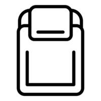 Black line art sleeping bag icon vector