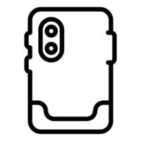 Black outline icon of a smartphone case suitable for app and web usage vector