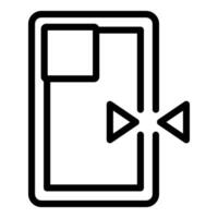 Black line art of an audio book with play symbol, suitable for web use vector