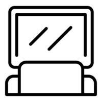 Black and white line art of a laptop icon, perfect for techthemed projects vector