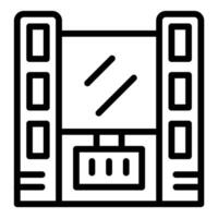 A black and white icon of a contemporary highrise building structure vector