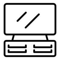 Modern computer desk icon illustration vector