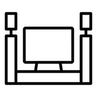 Simplified line art of a computer setup vector