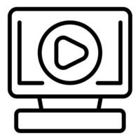 Online play icon on computer monitor vector