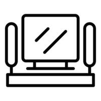 Minimalistic home office desk with computer icon vector