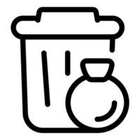 Trash bin icon with recycle symbol vector