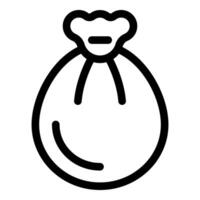 Black and white line art icon representing a classic money bag or pouch vector