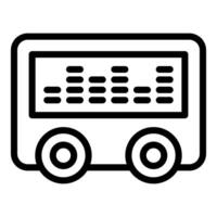 Black and white icon of a bus vector