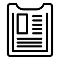 Black and white icon of a document vector