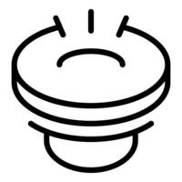 Black and white line art of a stylized led light bulb icon suitable for various design uses vector