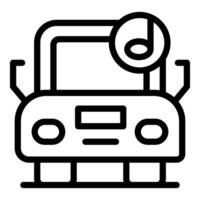 Black and white line art of a retro tape recorder vector