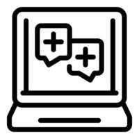 Digital illustration representing online healthcare services with chat bubbles and plus signs vector