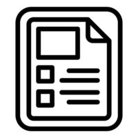 Black and white icon of a document vector