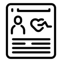 Medical record icon with user and heartbeat vector