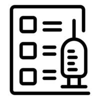 Medical checklist and syringe icon vector