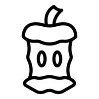Cartoon apple core with facial expression vector