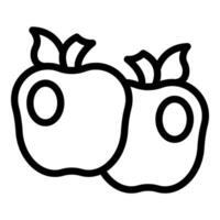 Simple black and white line drawing of two apples, ideal for educational and decorative use vector