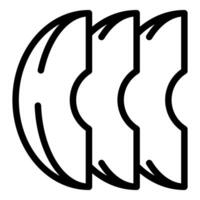 Black and white abstract curved lines icon vector