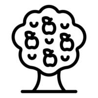 Simple line icon representing a tree with money bags for fruit, symbolizing financial growth and investment success vector