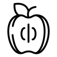 Apple icon with power symbol vector