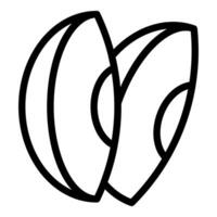 Minimalistic black and white line art illustration of a coffee bean vector
