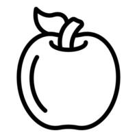 Black and white line art of a simple apple drawing, suitable for various designs vector