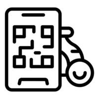 Digital qr code on smartphone icon vector