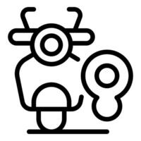 Abstract line art of human and key vector