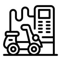 Electric scooter charging station icon vector