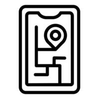 Gps navigation app icon line art vector