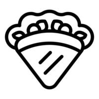 Black and white line art of a pie slice vector