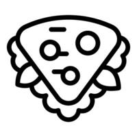 Flat icon of a stylized pizza slice vector