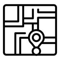 Simplified maze with destination icon vector