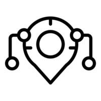 Digital location pin icon with circuit connections vector