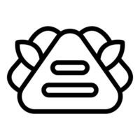 Outline icon of a sandwich with lettuce vector