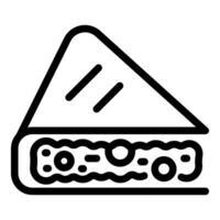 Black and white line art illustration of a sandwich icon, suitable for menus and food apps vector