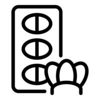 Traffic signal icon with pedestrian symbol vector